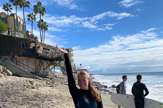 1.5 Hour Surf Lesson in Laguna Beach - Getting fitted with a wetsuit and board