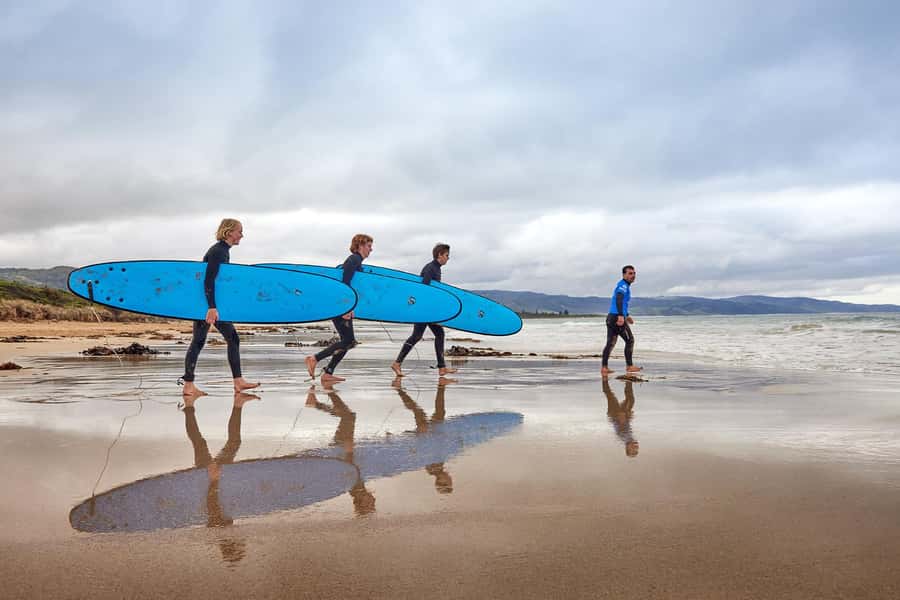 Apollo Bay: Surf Lesson with Qualified Instructors - Getting fitted with a wetsuit and softboard