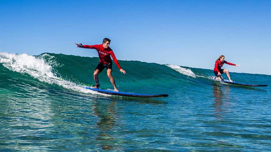 Broadbeach: 2 Hour Surf Experience on the Gold Coast - First waves in waist-deep water