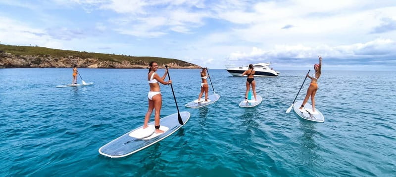 Experience Crystal paddle surf Tours + snorkel - Starting at Cala Llonga and finding your balance