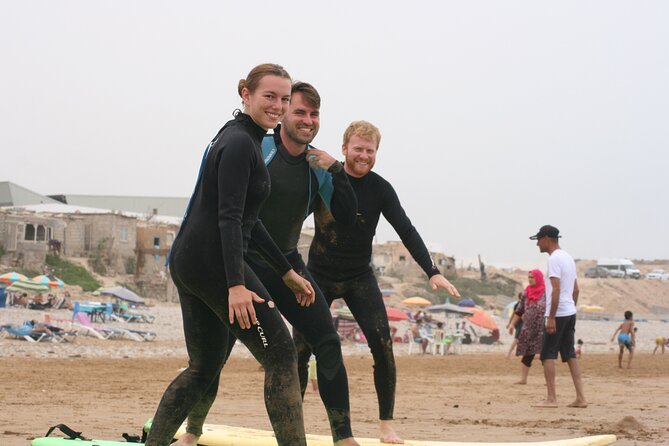 From Agadir: Taghazout Full-Day Surf Lesson with Lunch & Transfer - Getting fitted at the surf camp