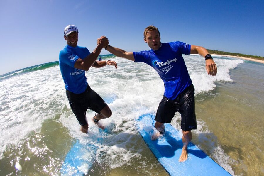 From Byron Bay: Learn to Surf Half-Day Tour - Lennox Head lookout and the wider coastal setting