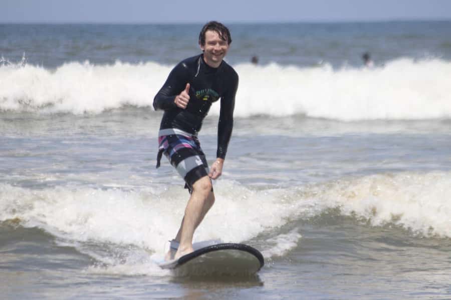 Kuta Beach, Bali: Surf Lessons For Beginner & Intermediate - Meeting Galaxy Surf Bali beside the Kuta Beach sign
