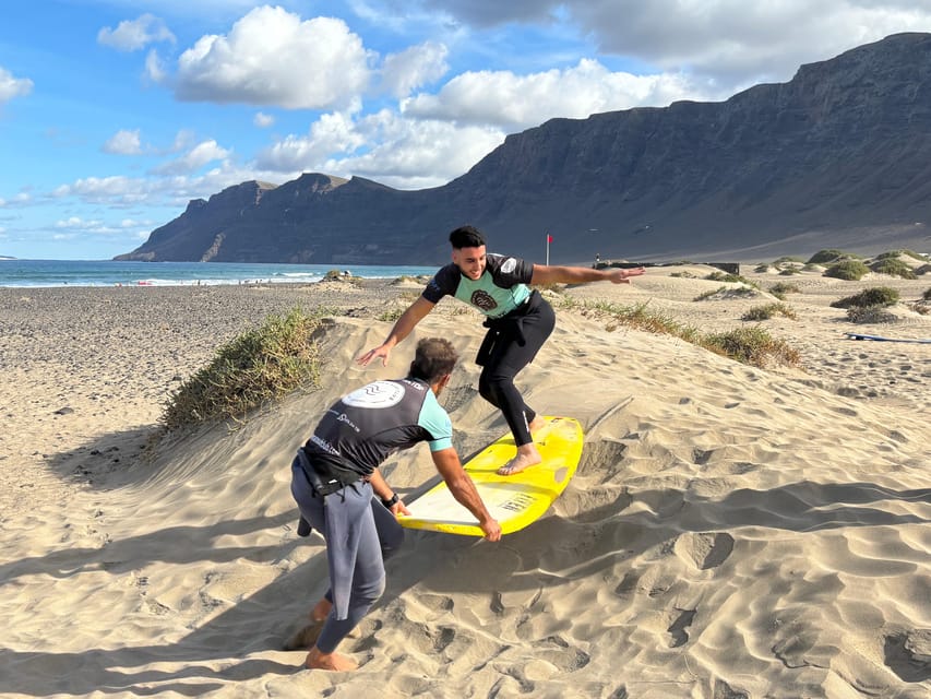 Lanzarote: dynamic surf lessons with friends or private lessons in Famara - Is $59 a good value?