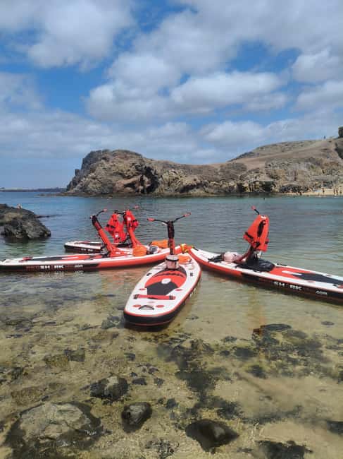 Lanzarote: Electric Paddle Surf and Snorkel Excursion at Papagayo Beach - Learning the electric paddleboard