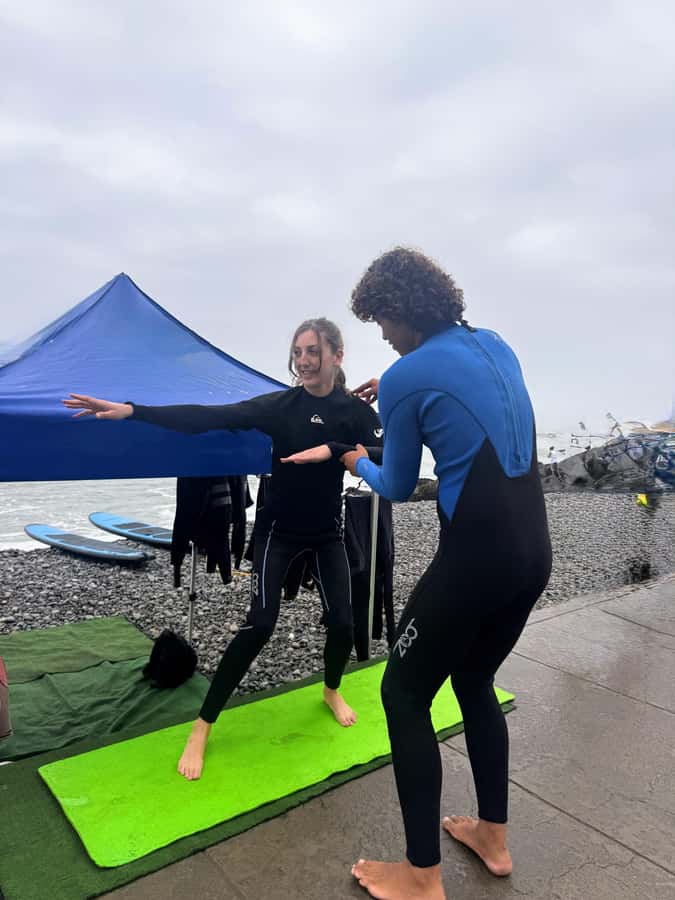 Lima: Surf Class with Equipment and Instructor - Warm-ups, stretches, and dry-land practice