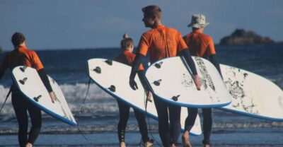 surf lesson at Porto da Cruz