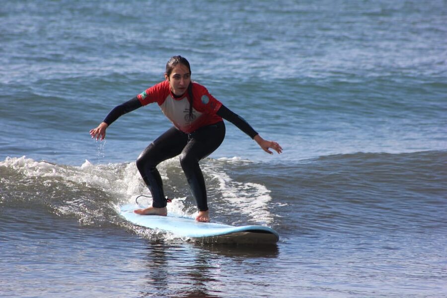 Madeira: Surf Lessons - Entering Madeira’s Atlantic water
