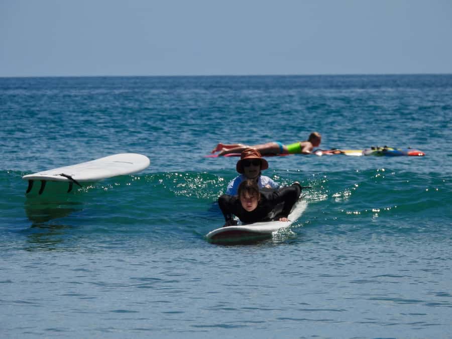 Mount Maunganui: Group Beginner Surf Lesson - How the shallow water helps nervous beginners