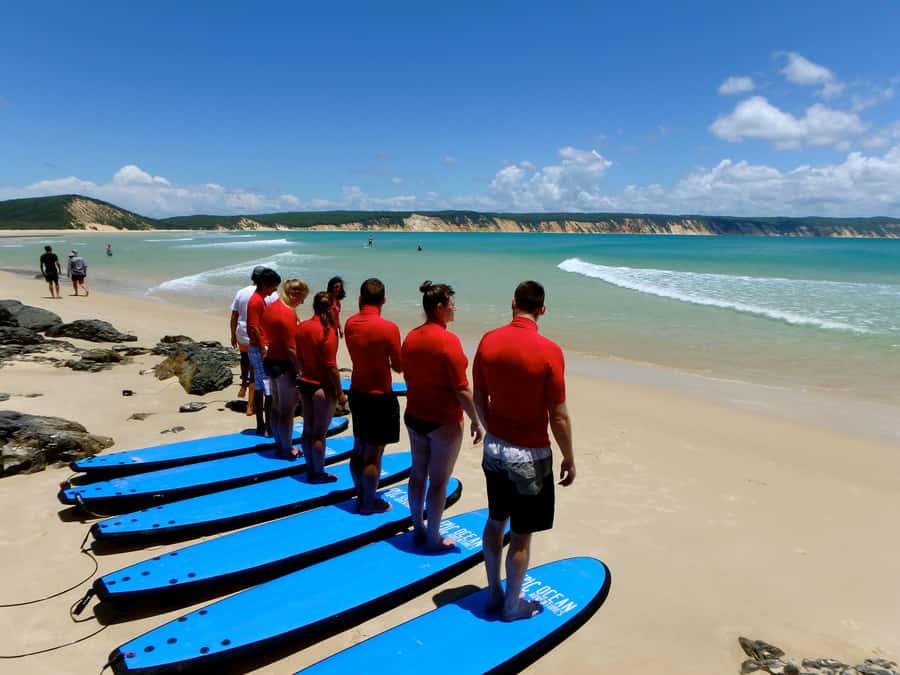 Noosa: Epic Learn to Surf Safari 4x4 - Double Island Point - What the surf lesson is like