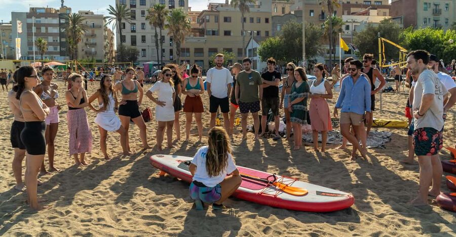 Paddlesurf Lesson in Barcelona - The first lesson covers more than standing on a board