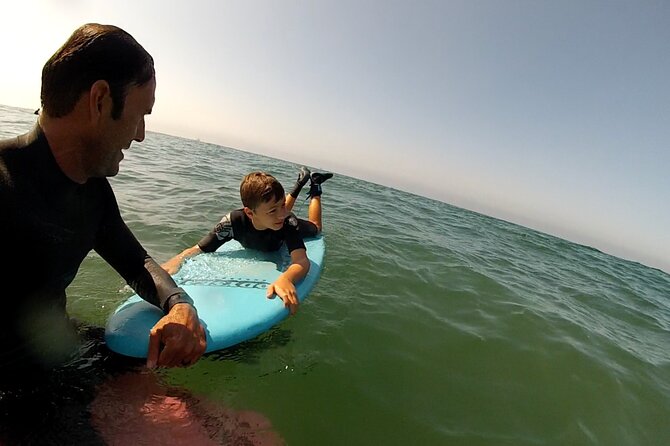 Private Surf Lesson in Huntington Beach - Bolsa Chica State Beach - Surfboard, wetsuit, and leash are included