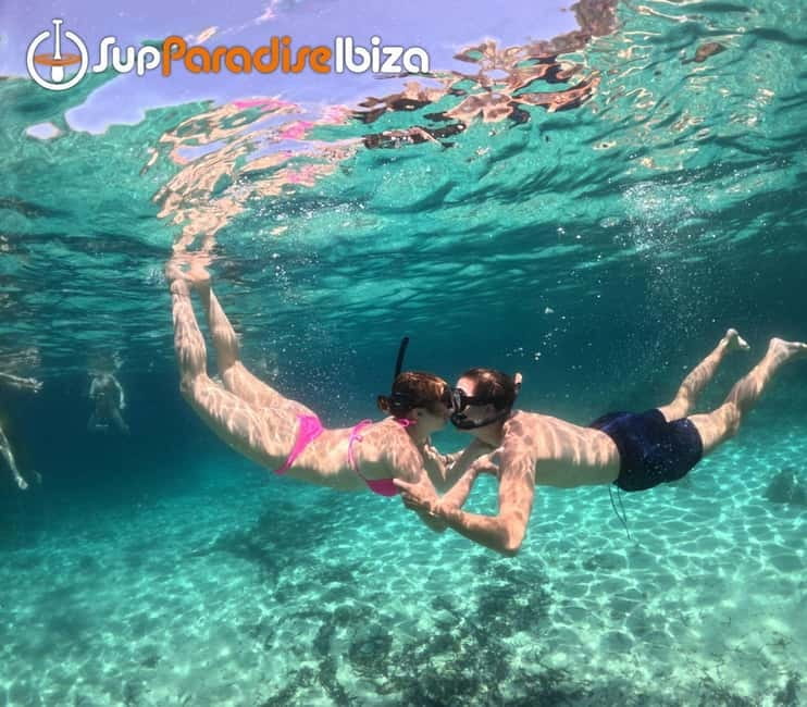 SANT ANTONI: ALL INCLUDED PADDLE SURF&SNORKEL TOUR BOAT - Snorkeling at the Captain’s Chosen Stop