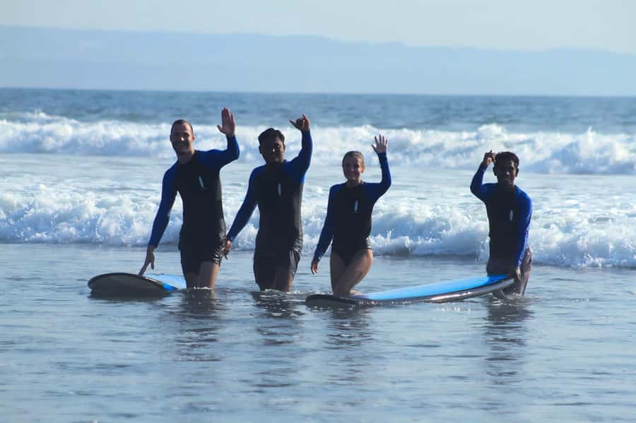 Seminyak: 2-Hour Surf Lesson in Seminyak for All Levels - Getting into the water with Leo, Jo, Luis, and the team