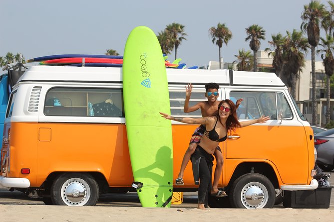 Shared 2 Hour Small Group Surf Lesson in Santa Monica - Moving into the water with foam boards