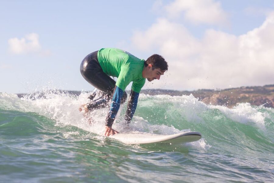 Surf Equipment Rental - Walking five minutes to Carcavelos Beach