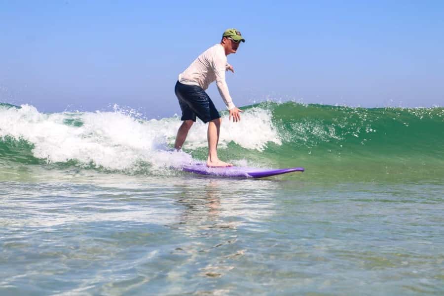 Surf lessons: in Arpoador in Ipanema. - The first minutes on the sand