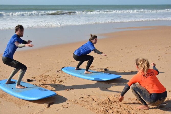 Surf School in Albufeira - Trying the board for the first time