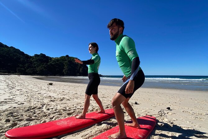 Surfing Lessons at Byron Bay Surf School - The first steps on the sand