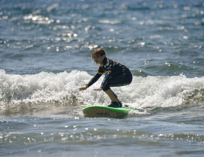 Tenerife: Surfing Lesson for Kids in Las Americas - Playa de Las Americas and the Teide backdrop