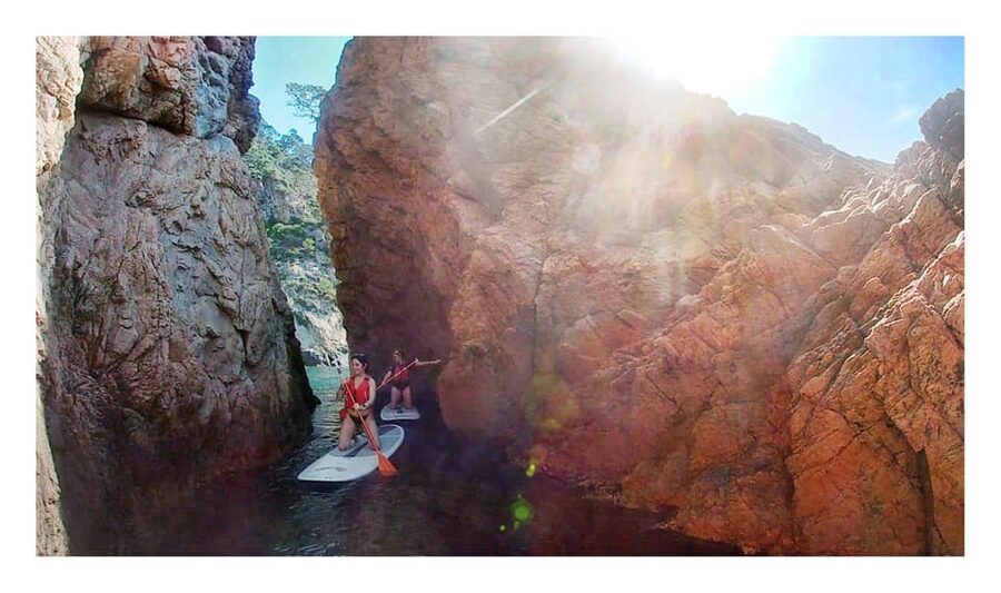Tossa de Mar: Guided Route in Paddle Surfing&Coves and Caves - A support boat adds real peace of mind
